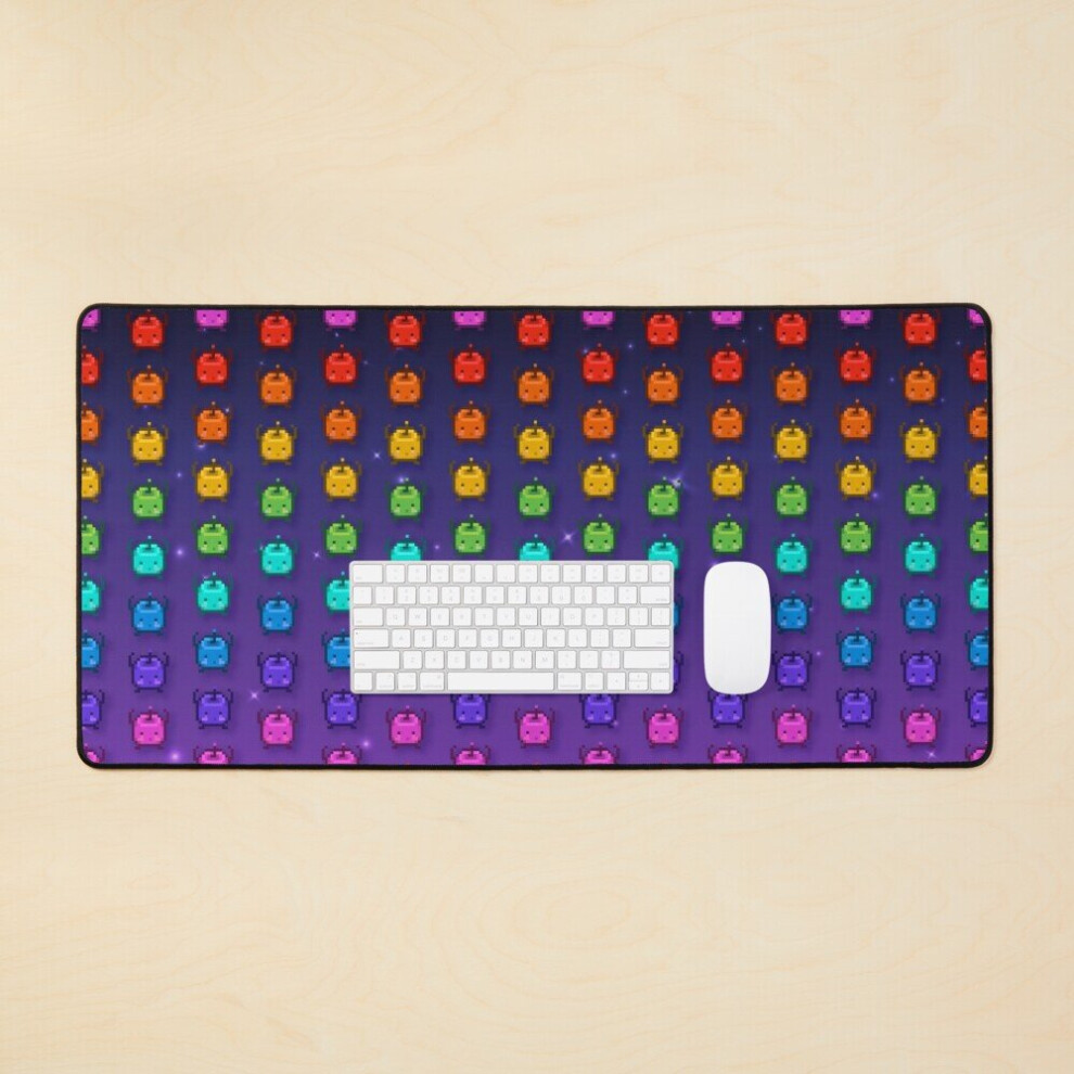 Bearlad Desk Mat Stardew Valley Rainbow Junimos Large Gaming Mouse Pad 35X16 Inch