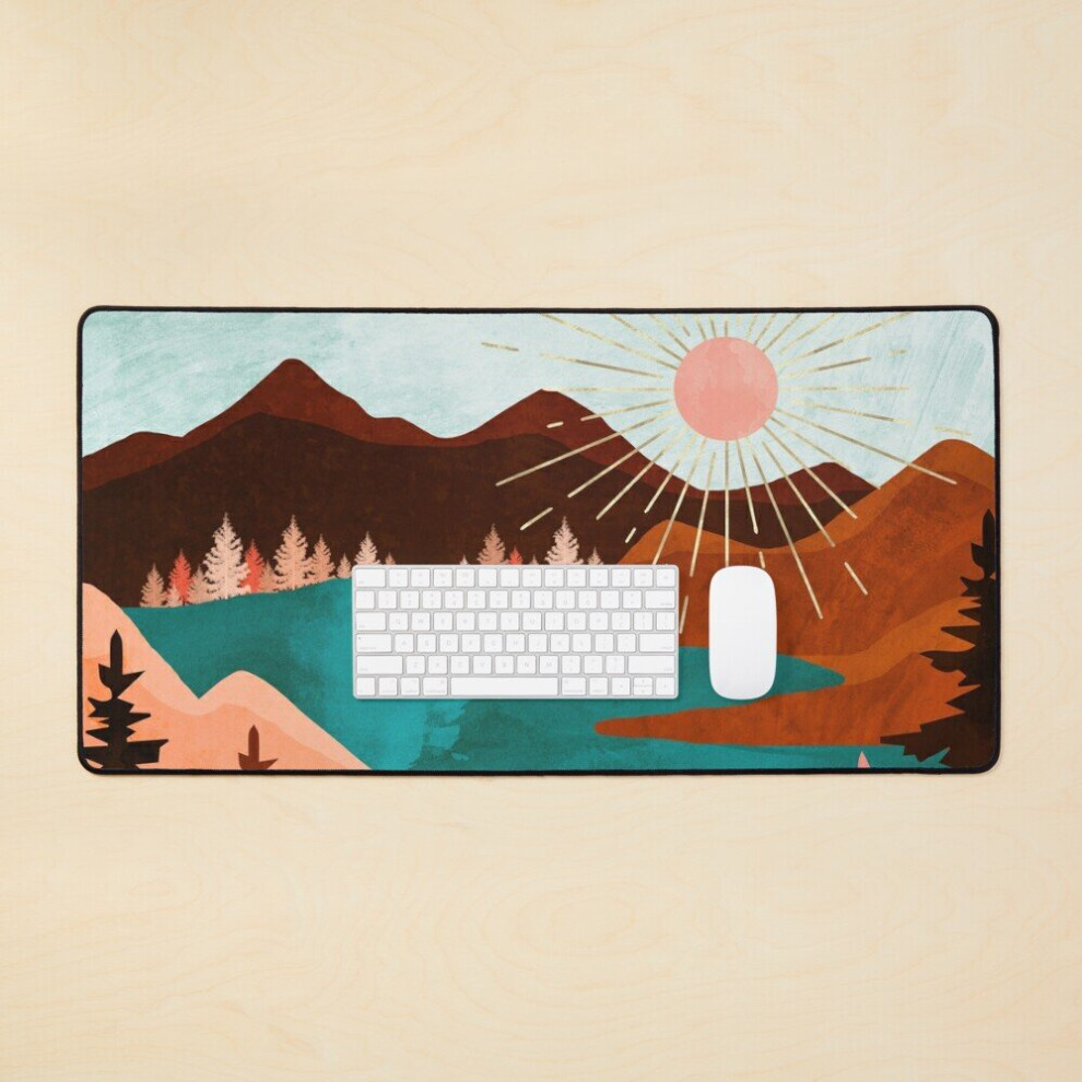 Desk Mat Retro Lake Large Gaming Mouse Pad 35X16 Inch 7802738407877