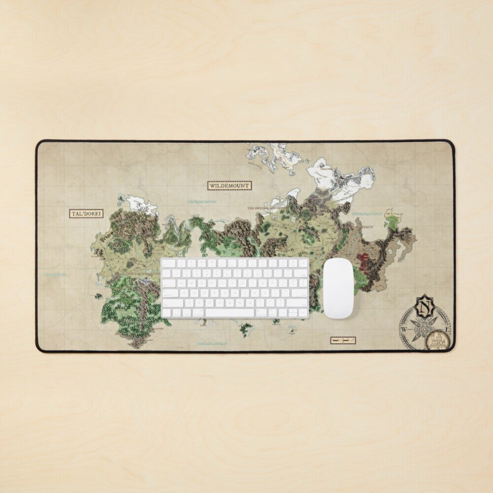 Desk Mat The Known Realms Of Eastern Exandria: Tal'dorei And Wildemount Large Gaming Mouse Pad 35X16 Inch 7802738311341