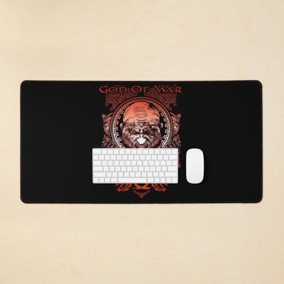 Desk Mat Boy And Kratos - God Of War Game Action-Adventure Franchise That Became A Flagship Title For Playstation Large Gaming Mouse Pad 35X16 Inch 7802738331301