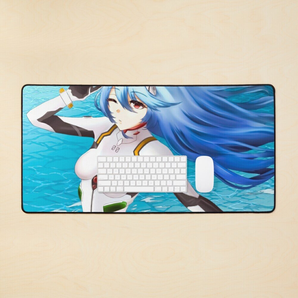 Desk Mat Rei Ayanami Neon Genesis Evangelion Large Gaming Mouse Pad 35X16 Inch 7802738331295