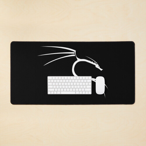Desk Mat kali linux Logo white . Large Gaming Mouse Pad 35x16 inch