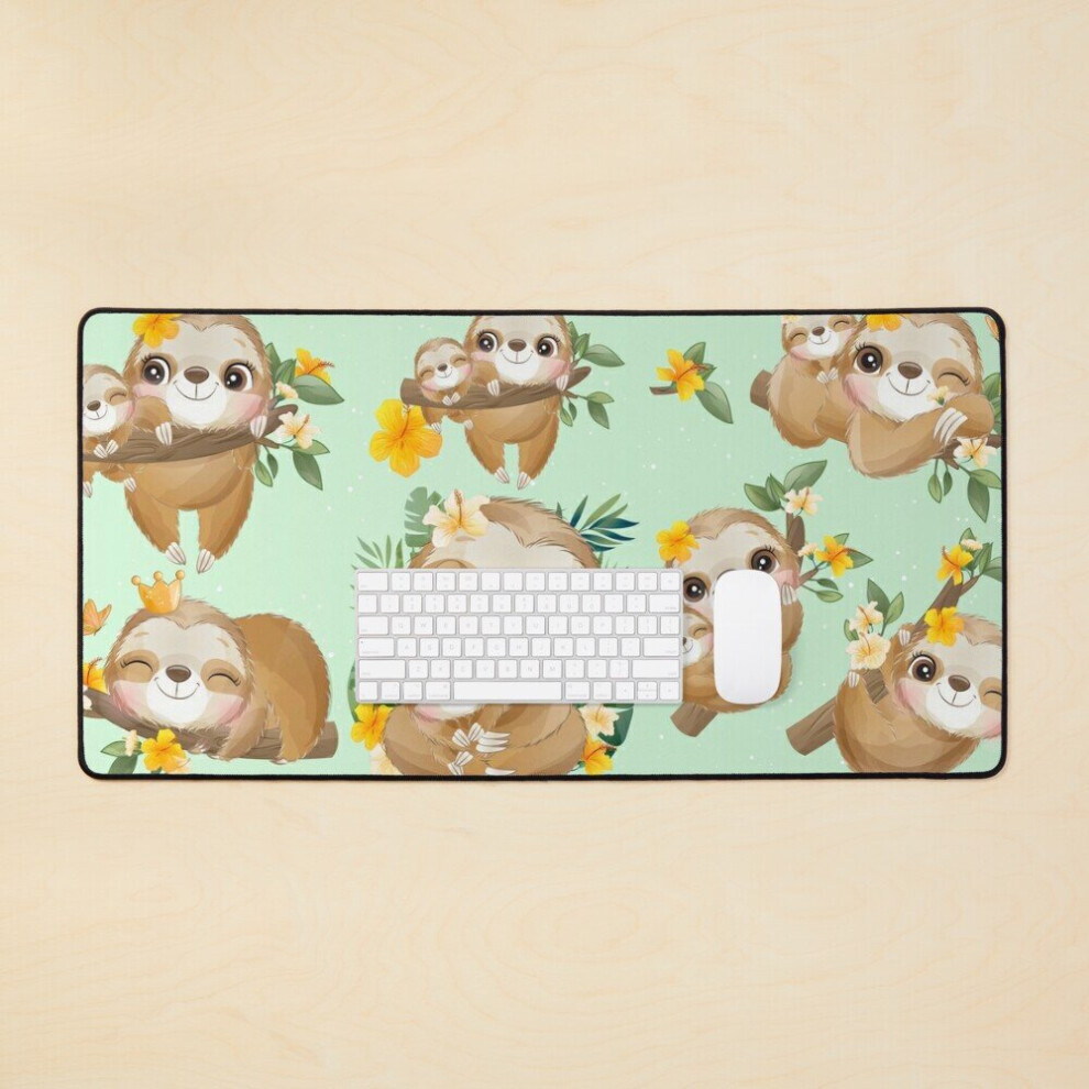Desk Mat Cute Sloth Lover Large Gaming Mouse Pad 35X16 Inch 7802738400069