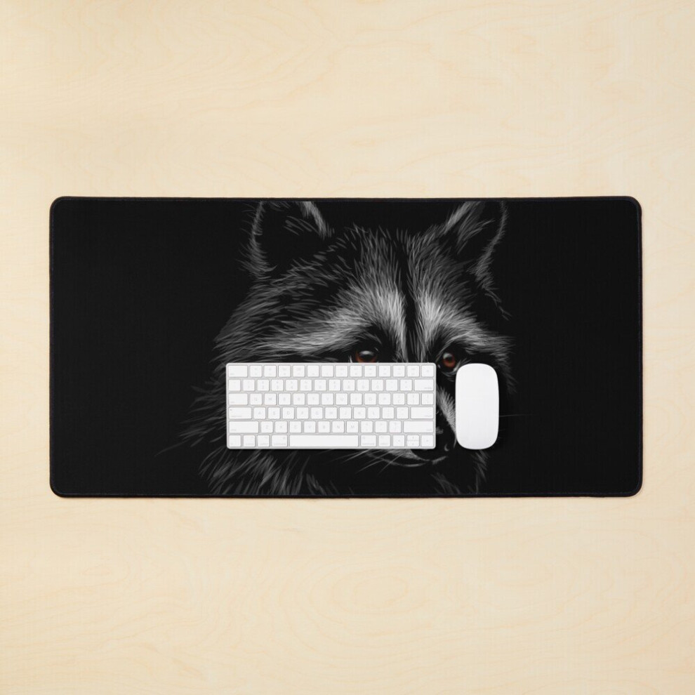 Desk Mat Raccoon Portrait Large Gaming Mouse Pad 35X16 Inch 7802738366167