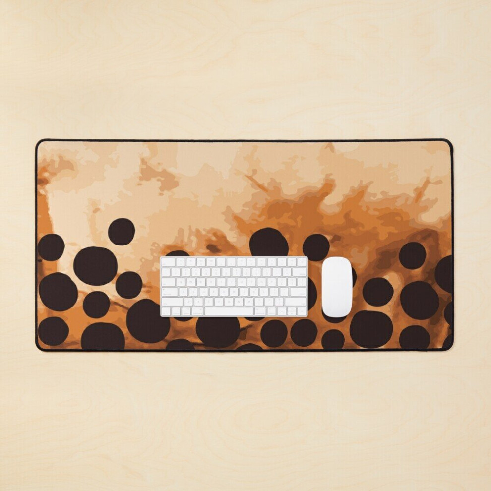Desk Mat Sugar Boba Milk Tea Large Gaming Mouse Pad 35X16 Inch Brown 7802738409642