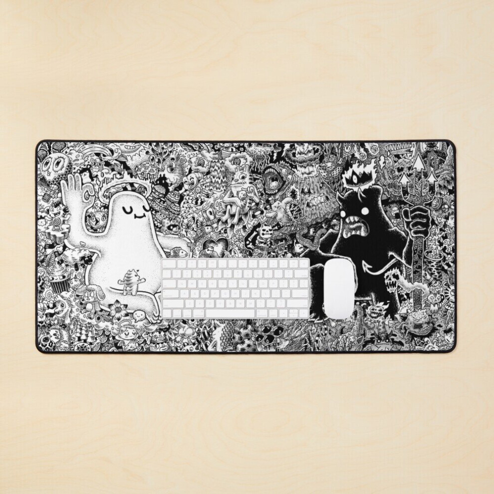 Desk Mat Heaven And Hell By Lei Melendres Large Gaming Mouse Pad 35X16 Inch 7802738313932