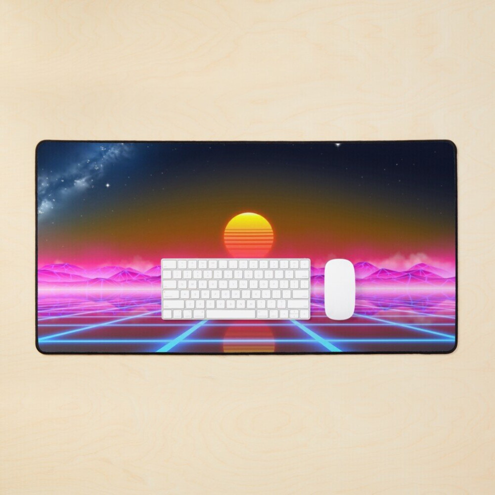 Desk Mat Synthwave Landscape Large Gaming Mouse Pad 35X16 Inch 7802738331769