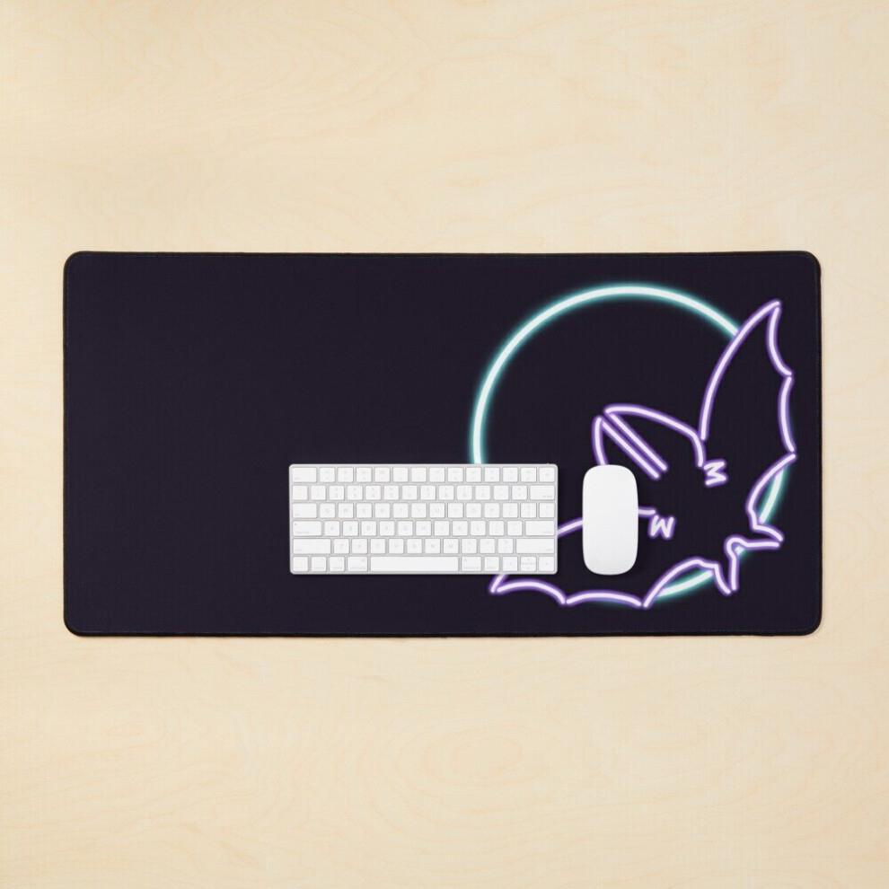 Desk Mat Neon Bat Large Gaming Mouse Pad 35X16 Inch 7802738334326