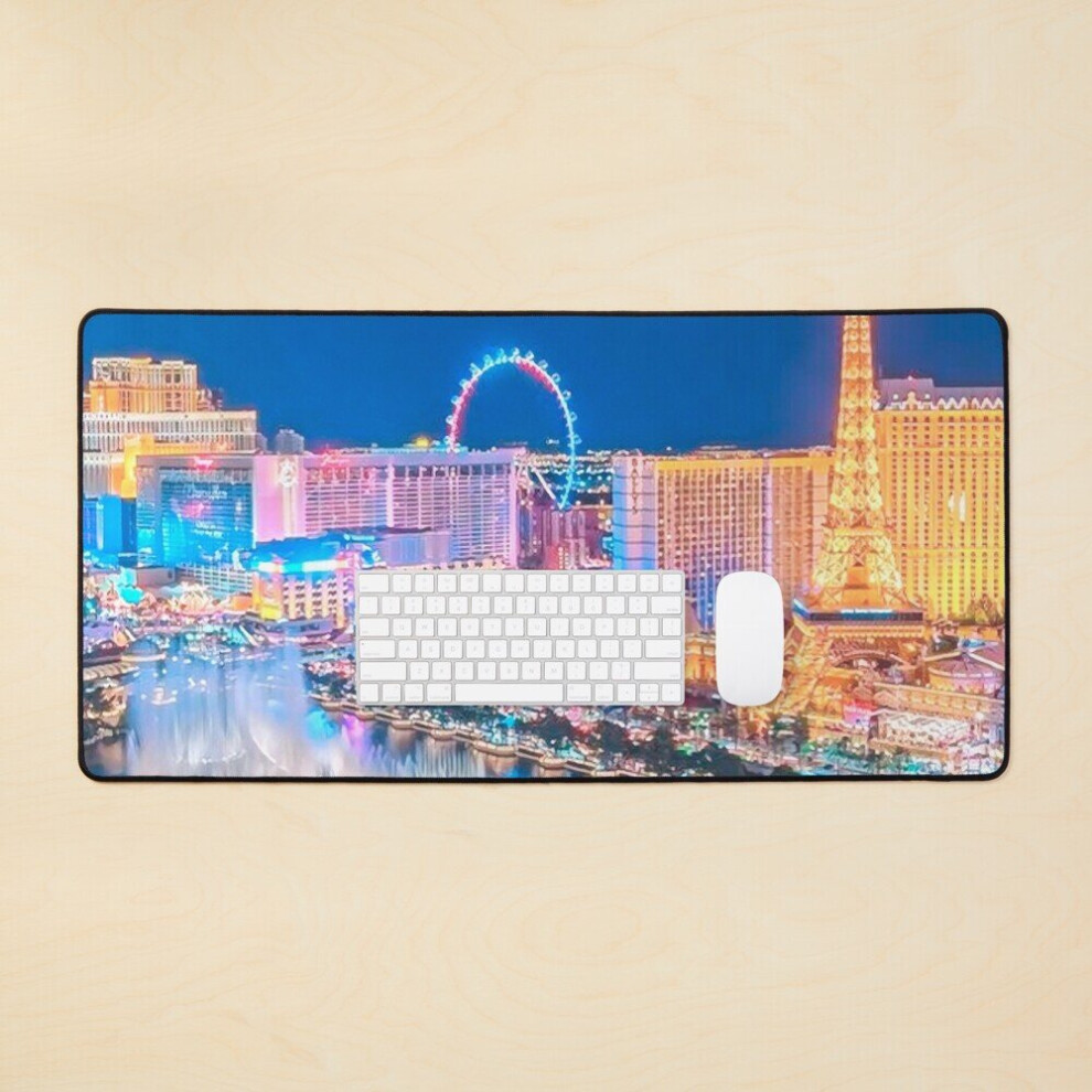 Desk Mat Las Vegas At Night Large Gaming Mouse Pad 35X16 Inch 7802738401509