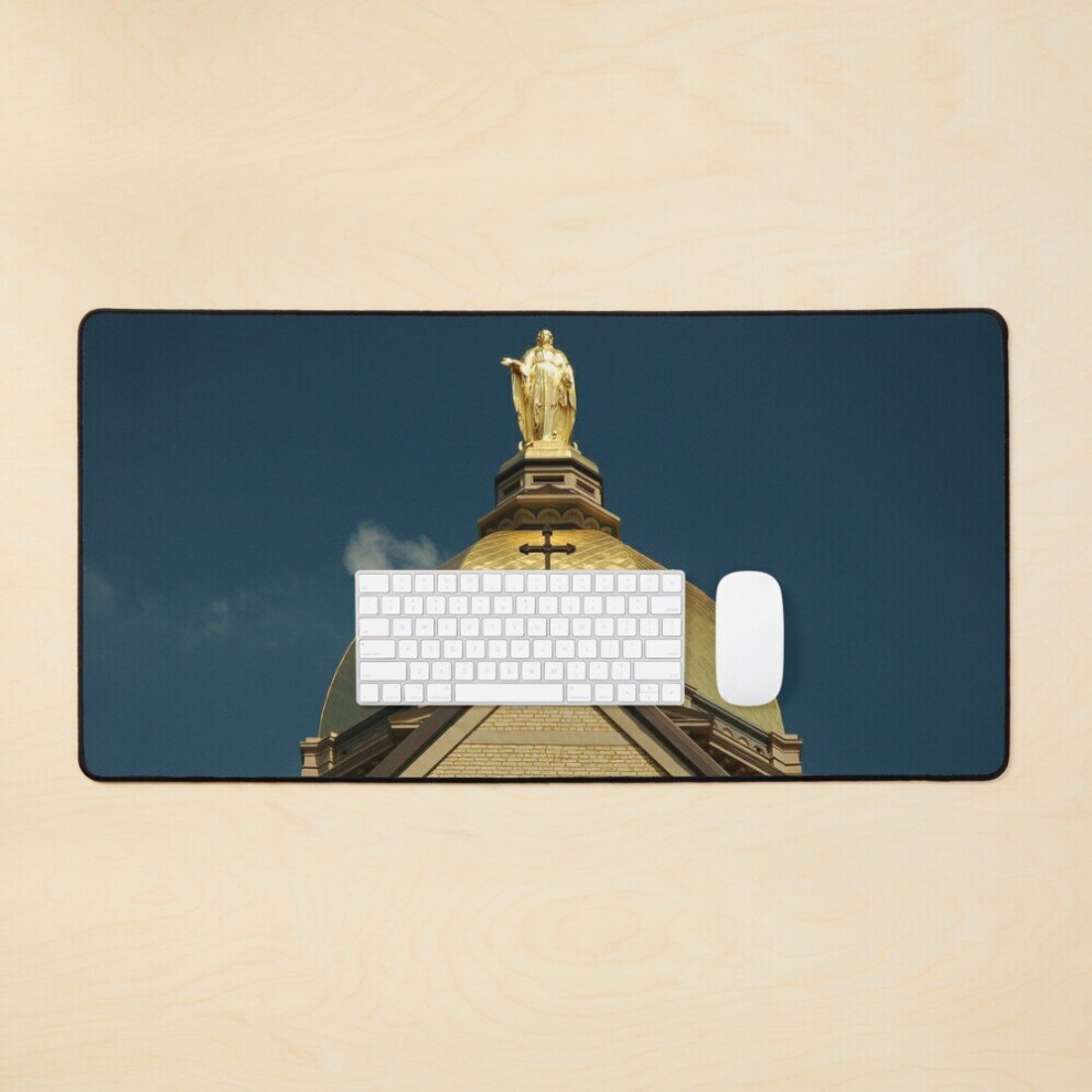 Desk Mat Dome-University Of Notre Dame Large Gaming Mouse Pad 35X16 Inch Golden 7802738400182