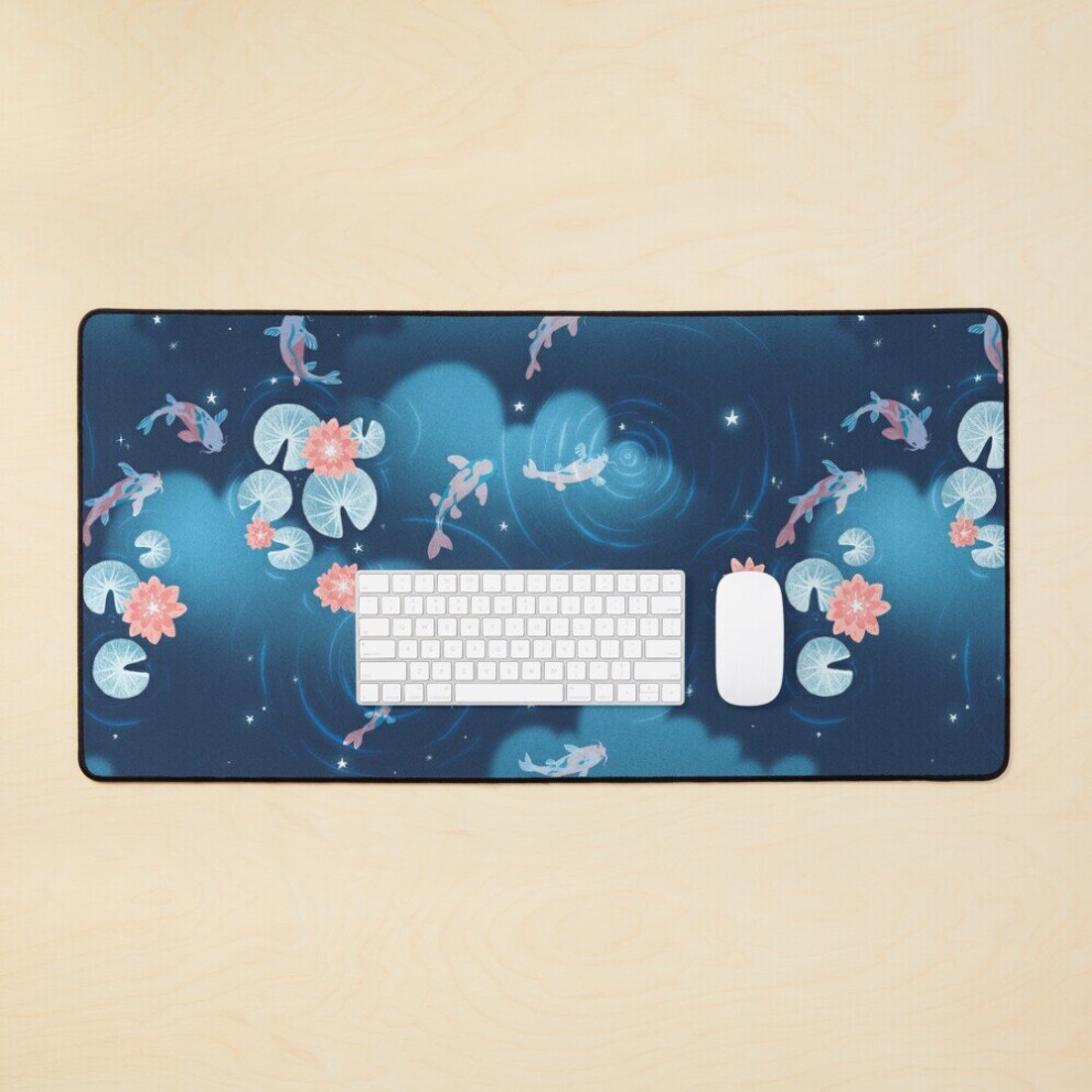 Desk Mat Koi Pond - Night Large Gaming Mouse Pad 35X16 Inch 7802738310887