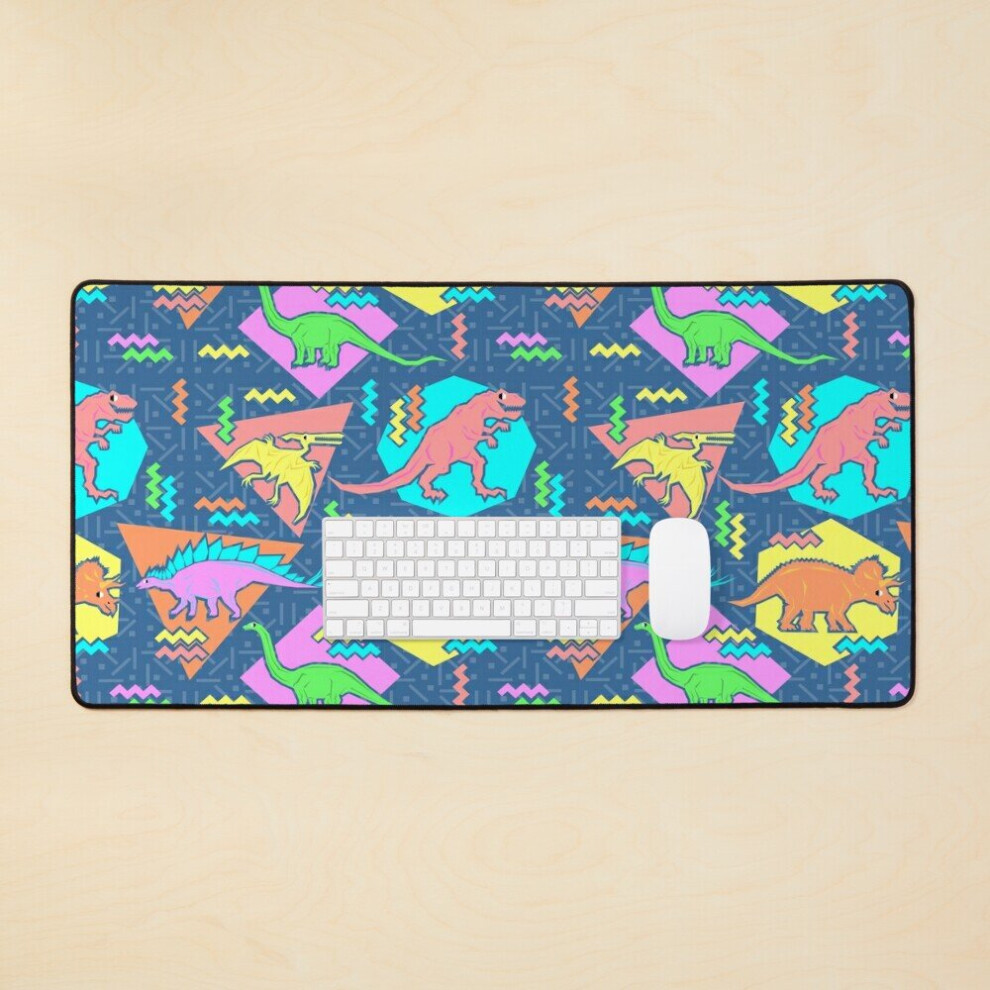 Desk Mat Nineties Dinosaurs Pattern Large Gaming Mouse Pad 35X16 Inch 7802738385359