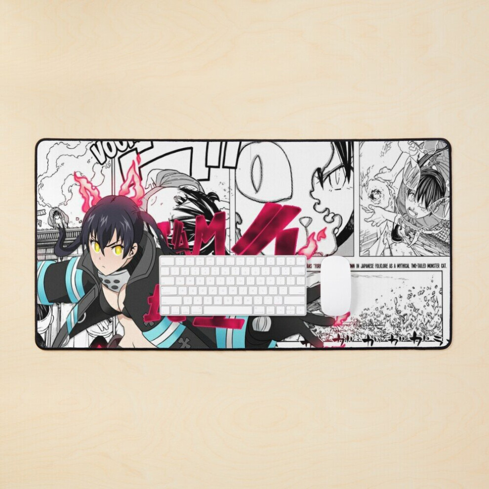 Desk Mat Tamaki Kotatsu - Fire Force - V2 Large Gaming Mouse Pad 35X16 Inch 7802738337181