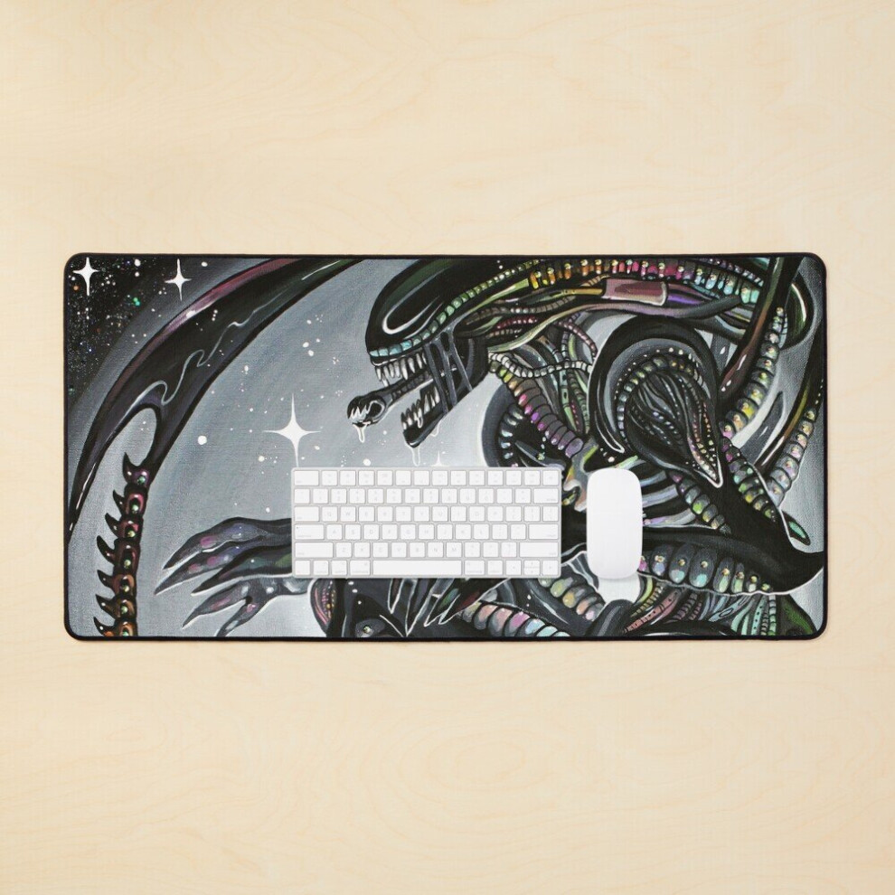 Desk Mat Alien Large Gaming Mouse Pad 35X16 Inch Dark 7802738396126