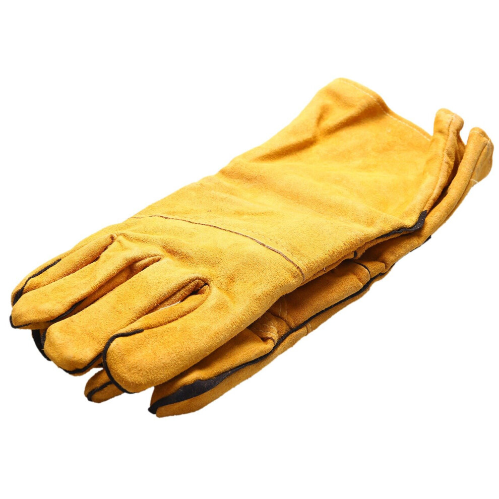 14 Inch Leather Welding Gloves Anti-Cut Temperature Resistant Fire-Proof Cowhide Work Gloves Hands Protection