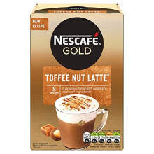 Nescafe Gold Toffee Nut Instant Coffee Sachets (Pack of 6, Total 48 Sachets)