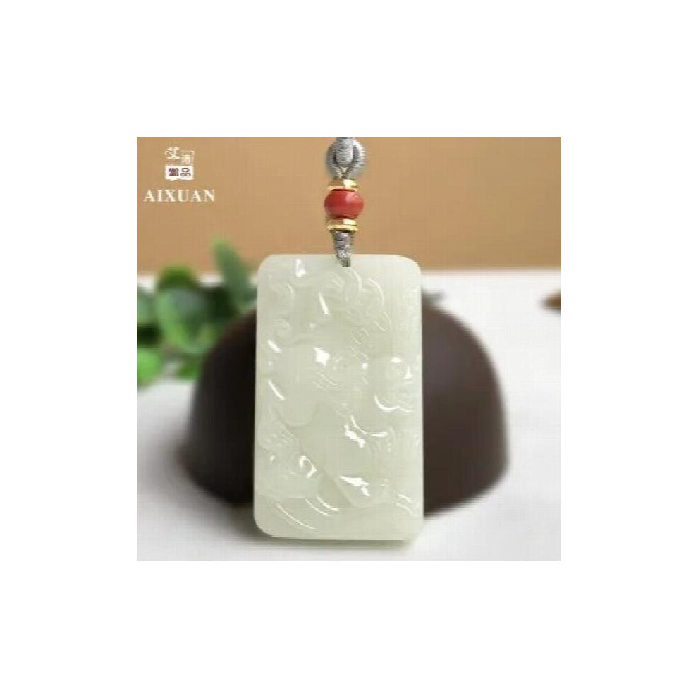 Hetian jade pendant, jade pendant, Wushi jade pendant, mens and womens Jade Pendant-image-OPC-PCGZ96C-NEW