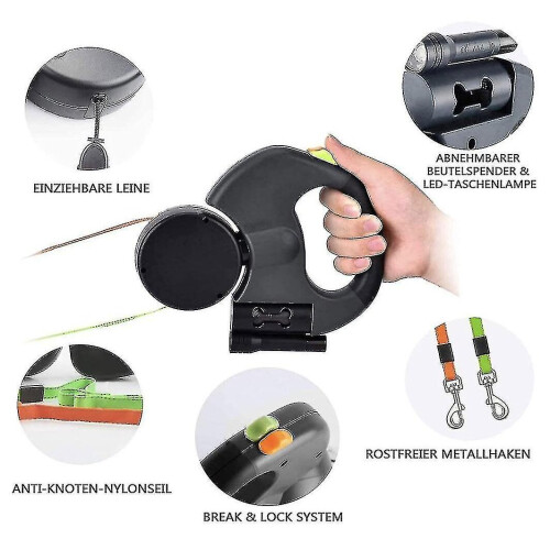 Double Retractable Leash For 2 Dogs 1