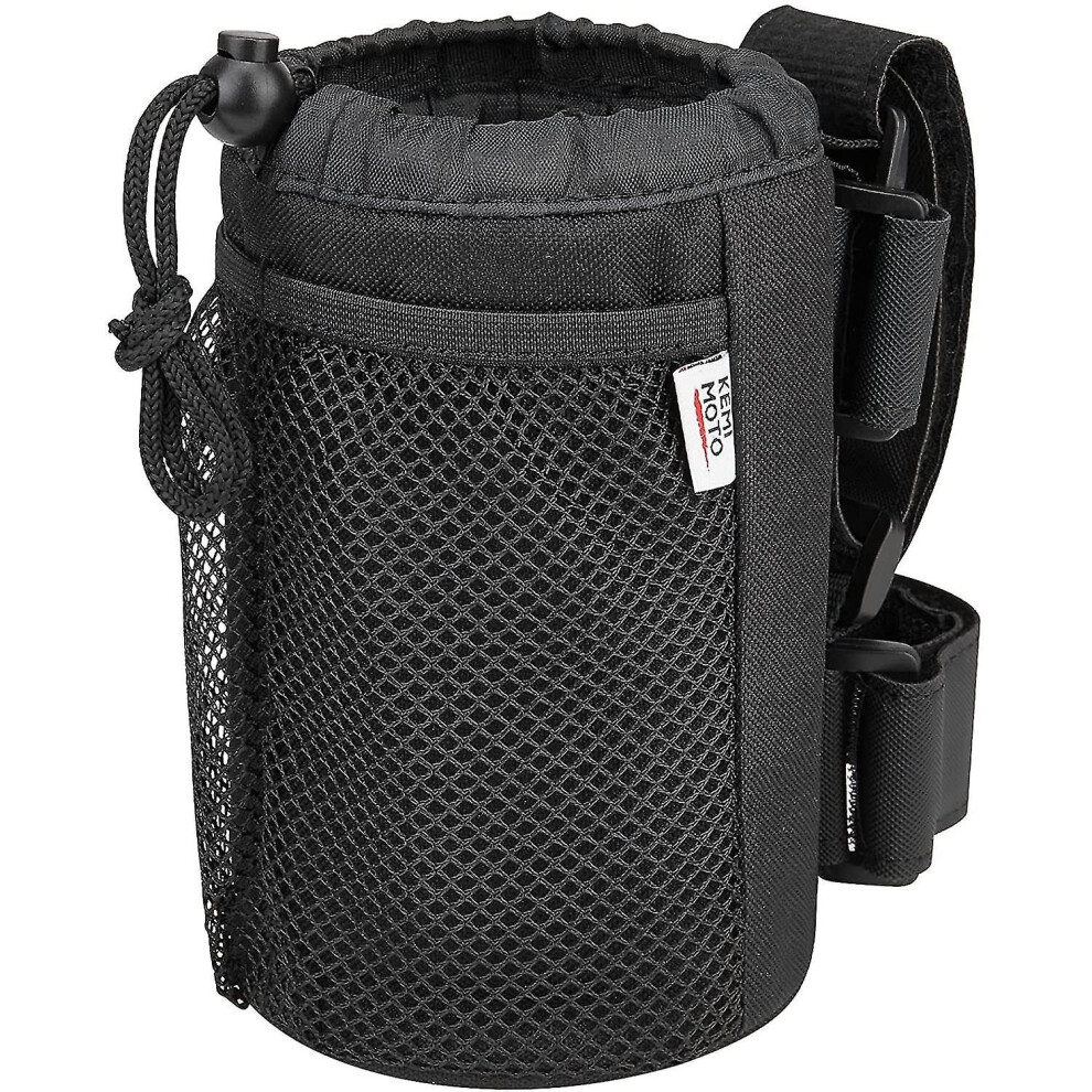 Cup Holder For Walker-wheelchair Cup Holder, Universal Drink Holder, Water Bottle Carrier With Mesh Pockets, Black
