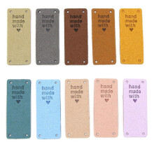 50pcs Handmade Pu Leather Tags Handmade With Love Pu Labels Faux Leather Sew On Labels Embellishmen