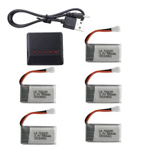 5 In 1 Battery Charger With 5pcs 3.7v 550mah Lithium Polymer Li-po Batteries