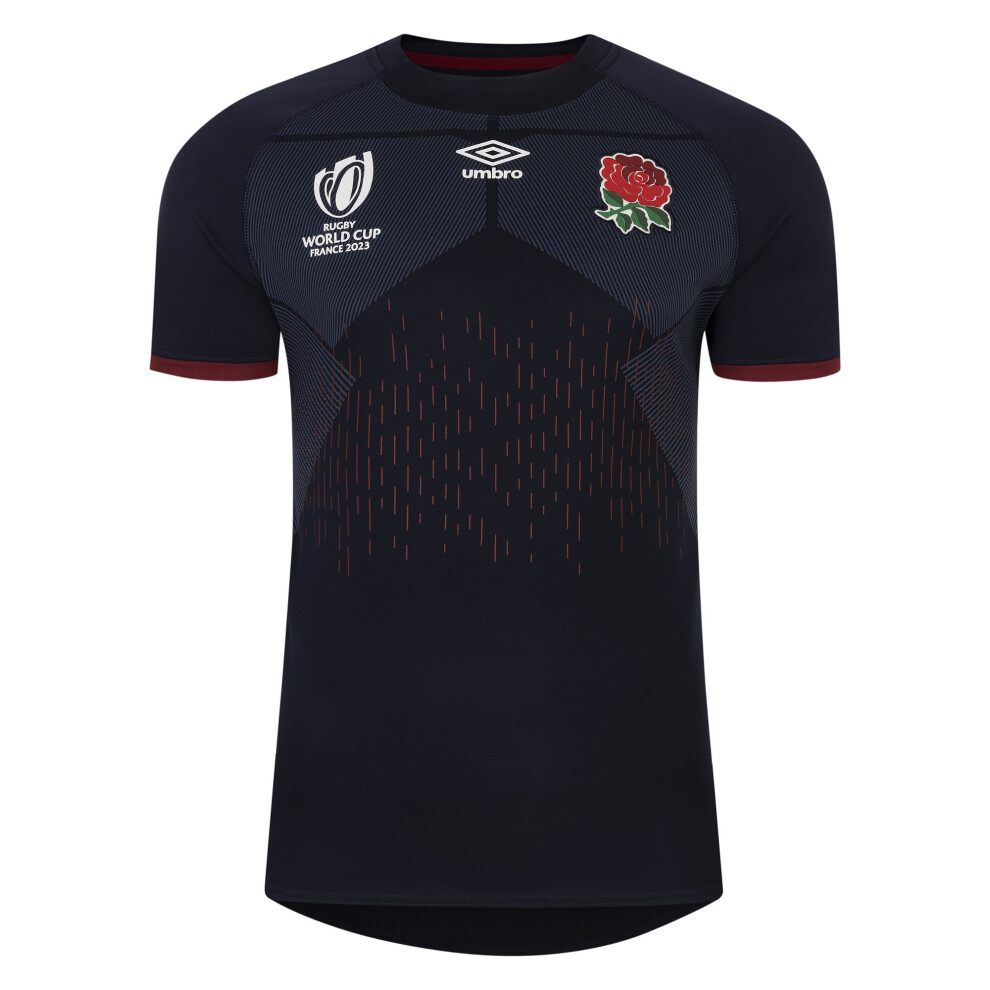 (XXL, Navy Blue/White/Red) Umbro Unisex Adult World Cup 23/24 England Rugby Replica Alternative Jersey