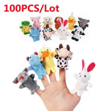100pcs Finger Dolls Baby Comfort Toy Plush Puppets Cute Cartoon Biological