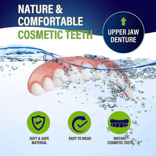 2 Pack, Fake Teeth, Cosmetic Teeth,comfortable Upper Jaw Denture 1
