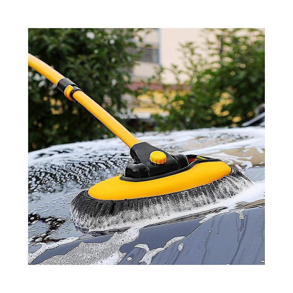 Curved Bar Car Washing Mop Brush Soft Hair Long Handle Telescopic Tools Supplies 9468842154441