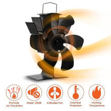 6-blade Hot Air Fan Fireplace Fan Blade Of Fan Burning Wooden Box 8 Color