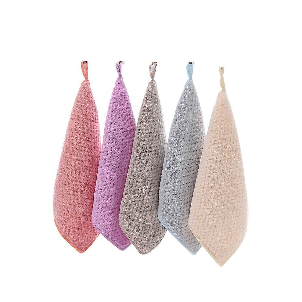 Hand Dry Towel, Ultra Absorbent Soft Dry Hand Towel Set With Hanging Loop Fast Drying Hand Towel For Kitchen Bathroom, Set Of 5