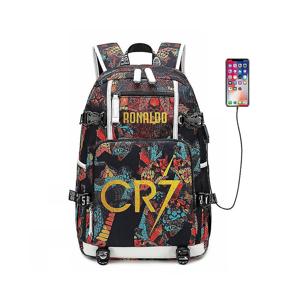 (Red) Cristiano Ronaldo Backpack Cr7 Football Multifunctional Popular Backpack