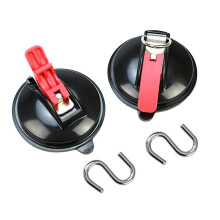 2pcs Multifunctional Abs Rubber Outdoor Travel Car Suction Cup With S Type Hook