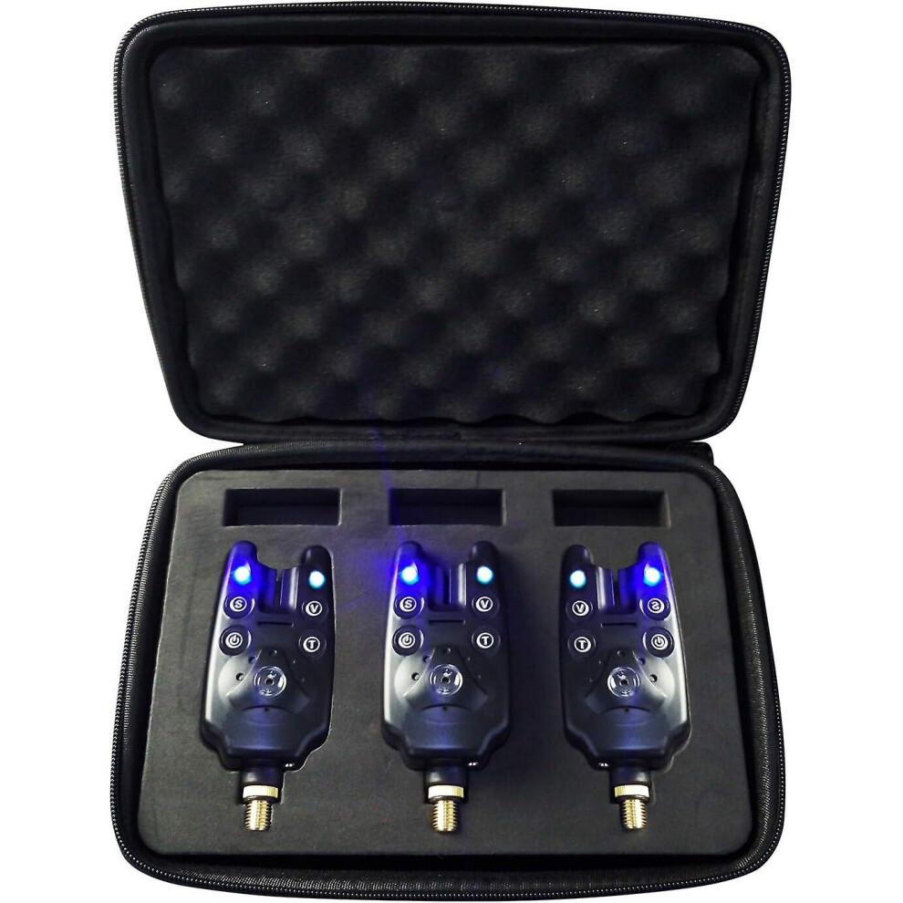 Fishing Bite Alarm Tackle Carp With Speaker Indicators Bite Alarms/Swinger Set Fish Finders Tools(3Pcs-1Set) Blue/Light