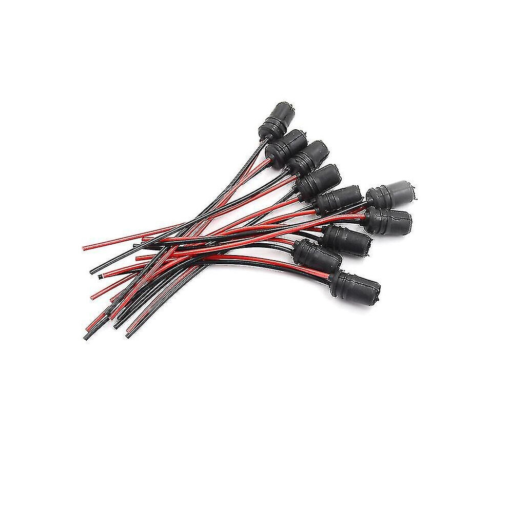 10pcs T10 Light Bulb Extension Socket Holder Soft Rubber Push-in Wedge Base