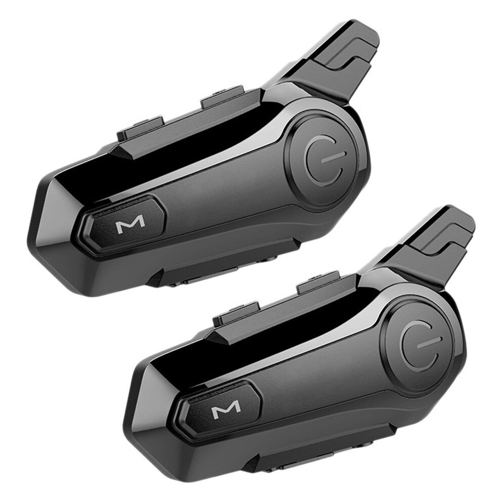 2x Motorcycle Wireless Helmet Intercom Outdoor Riding Bluetooth Headset With Super Cvc Noise Reduct