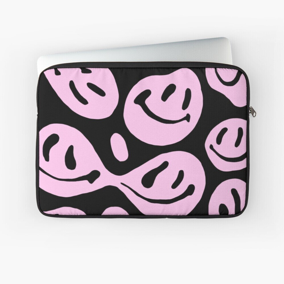 Laptop Sleeve Distorted Smiley Faces 10 12 13 15 17 Inch Case Notebook Tablet Carrying Bag Cover Pink 7802738417500