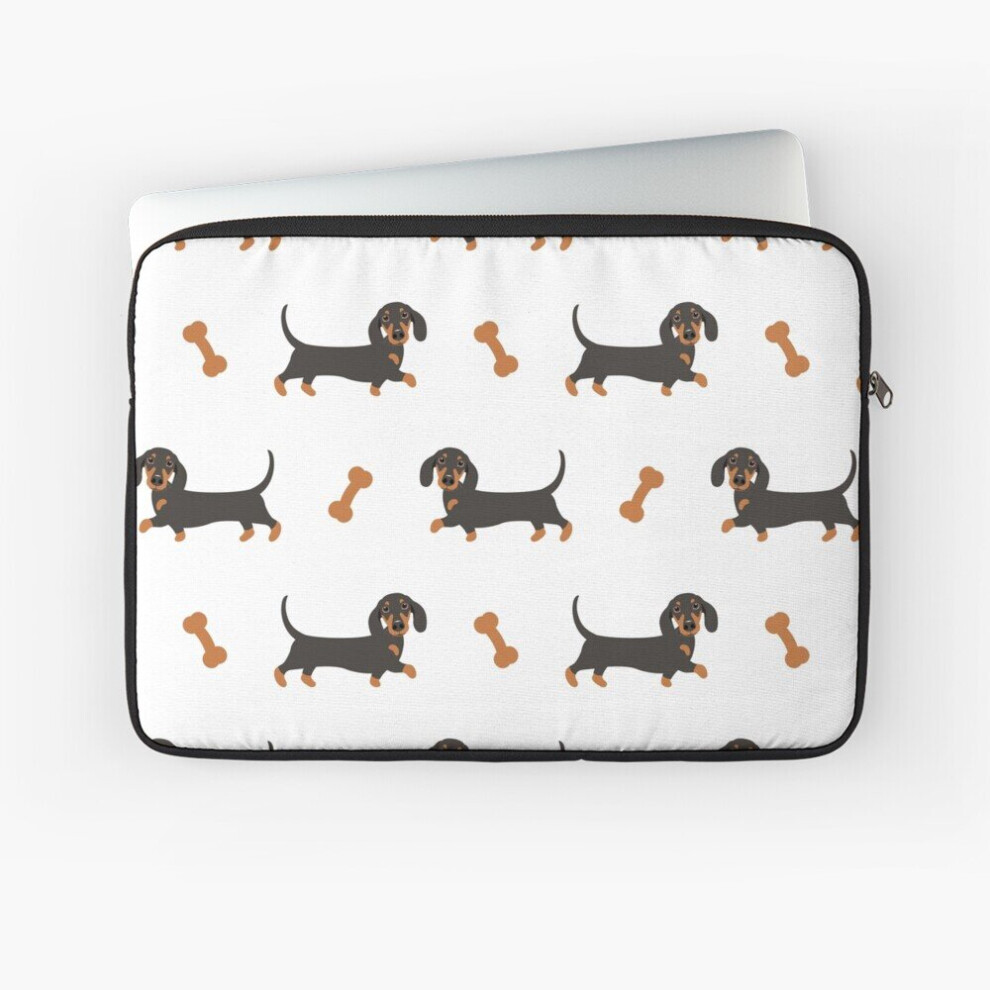 Laptop Sleeve And Tan Dachshund Sausage Dog 10 12 13 15 17 Inch Case Notebook Tablet Carrying Bag Cover Black 7802738512922