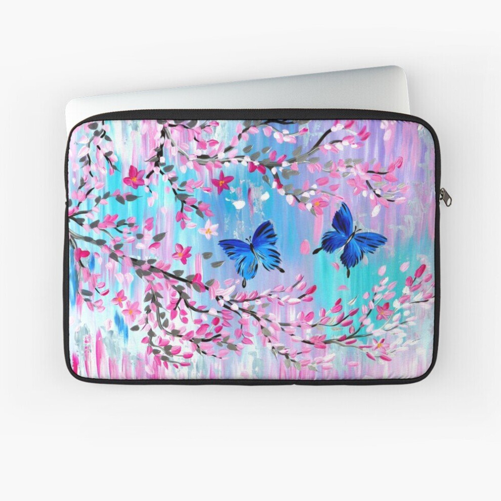 Laptop Sleeve Butterflies With Japanese Cherry Blossom- Ulysses Butterflies 10 12 13 15 17 Inch Case Notebook Tablet Carrying Bag Cover 7802738473308