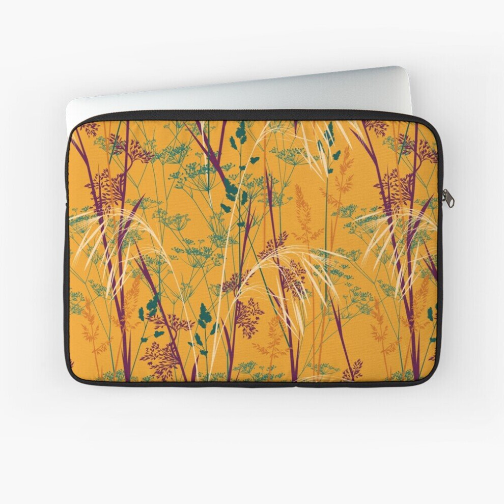 Laptop Sleeve In The Wild Meadow - 10 12 13 15 17 Inch Case Notebook Tablet Carrying Bag Cover Orange/Green 7802738494846