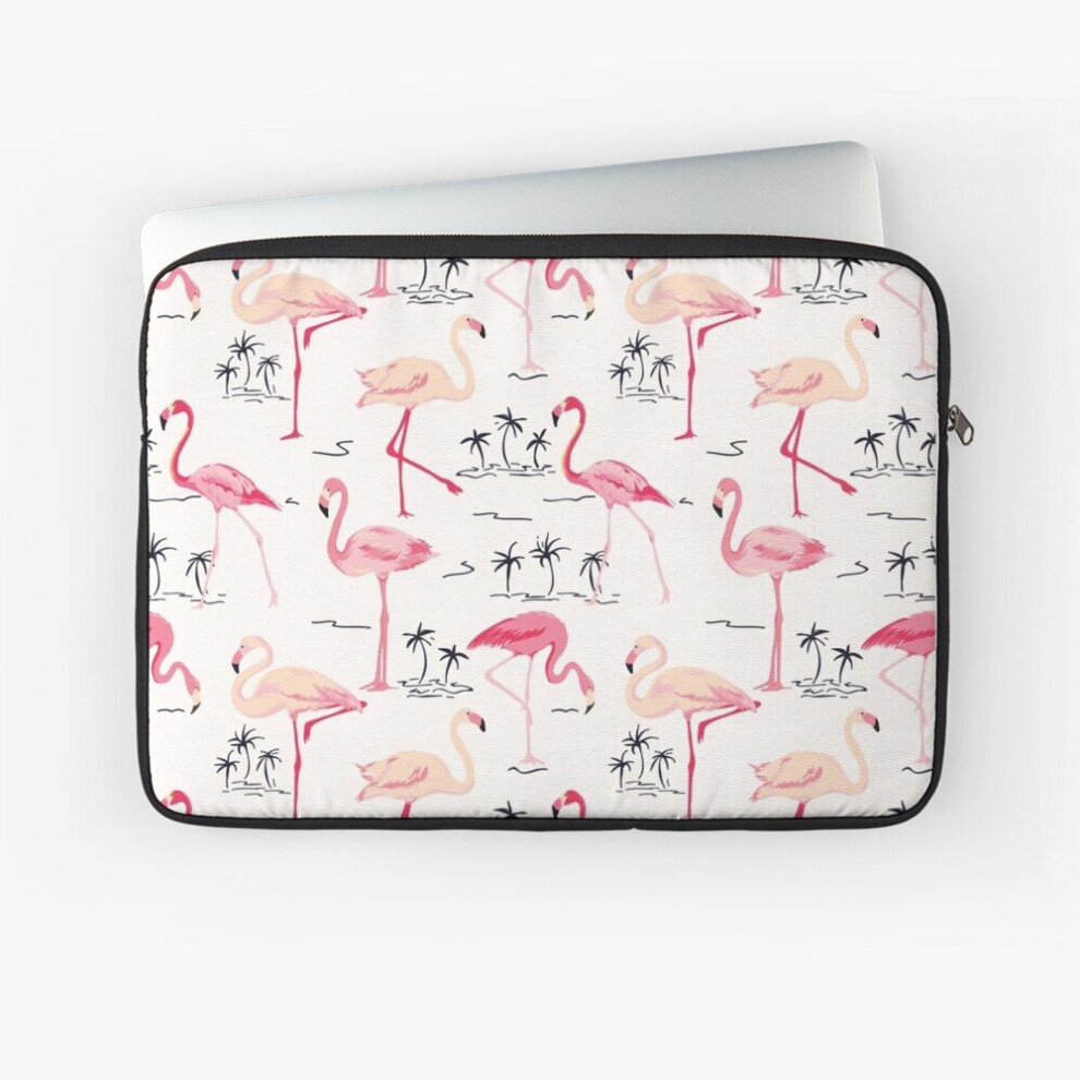 Laptop Sleeve Flamingo Bird Retro Background 10 12 13 15 17 Inch Case Notebook Tablet Carrying Bag Cover 7802738443479