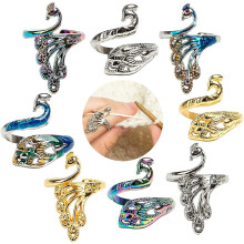 8 Pcs Adjustable Knitting Crochet Loop Ring, Braided Knitting Ring Yarn Guide Finger Holder for Mother Grandma Thanksgiving Presents 8pcs