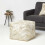 Homescapes Gold & Grey Geometric Diamond Leather Pouffe Bean Cube 2