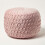 Homescapes (Pink) Grace Pleated Velvet Pouffe 1