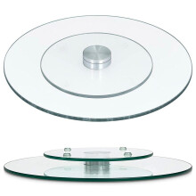 GEEZY rotating tray Glass Rotating Cake Stand Turntable Plate Display Serving Dish