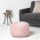 Homescapes (Pink) Grace Pleated Velvet Pouffe 2