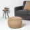Homescapes (Beige Taupe) Sofia Pleated Velvet Pouffe 2