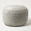 Homescapes (Grey) Grace Pleated Velvet Pouffe 1