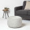Homescapes (Grey) Grace Pleated Velvet Pouffe 2