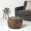 Homescapes (Brown) Sofia Pleated Velvet Pouffe 2